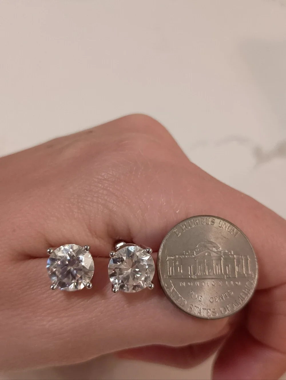 Huge 6CT Moissanite Prong Studs Earrings Real 925 Silver 18k G/P GRA Certificate
